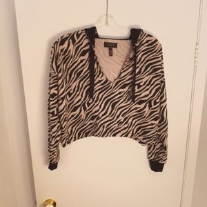 Victoria's Secret leopard crop-top hoodie